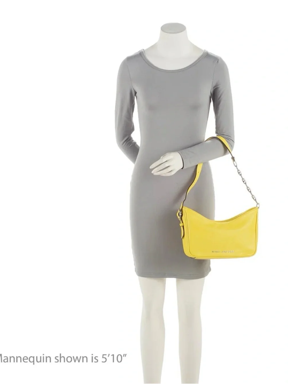 Marc Jacobs Yellow Leather Shoulder Tote with Logo - Picture 2 of 10